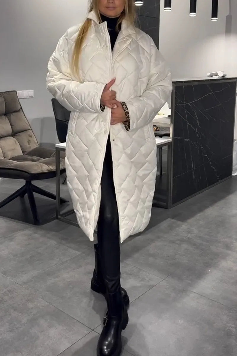 Ofira – Reversible Quilted Coat with Leopard Lining